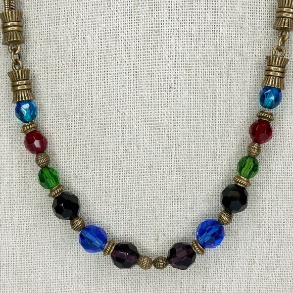 Chico's Colorful Beaded Gold Tone Necklace - Picture 2 of 10